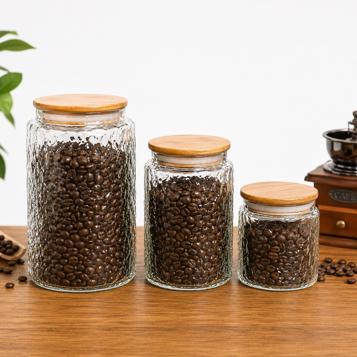 pebble airtight glass storage jars with bamboo lid premium kitchen storage container setglass storage jars with bamboo lidairtight glass storage jars Pakistankitchen storage container setpantry storage jarscoffee tea sugar storage jarsfood storage glass containersglass kitchen canistersbamboo lid glass jarsHome Hatch kitchen storageairtight pantry containers