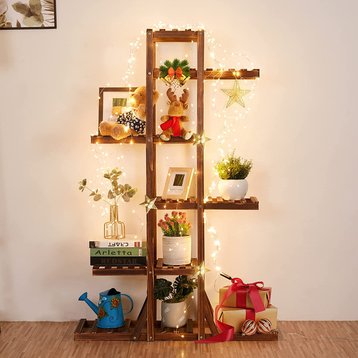 Wooden Plant Shelf - 6 Tier