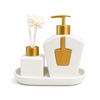Porcelain Soap Dispenser & Diffuser Set with Tray | Luxury Bathroom & Vanity Accessories Set