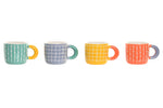 Premium Color Grid Ceramic Coffee Mugs | Modern Aesthetic Tea & Coffee Cups
