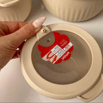 “premium ribbed kitchen bowl set with vented lids 3 pcs food storage and mixing bowls – Pakistan