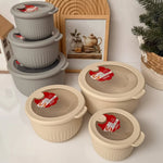 “premium ribbed kitchen bowl set with vented lids 3 pcs food storage and mixing bowls – Pakistan