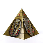 Egyptian Pyramid Metal Model With Red Stones | Home Décor