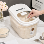 rice box slidable door with measuring cup grain storage container for kitchen pantry organization