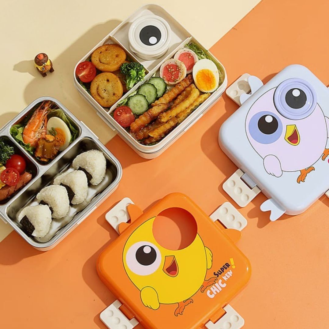 Cartoon Animal Lunch Box – Portable Kids Lunchbox with Compartments & Fun Character Designs