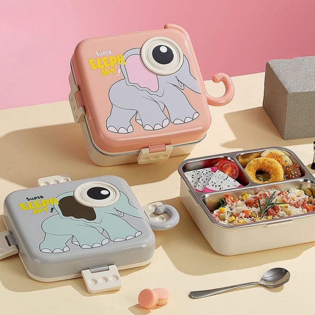 Cartoon Animal Lunch Box – Portable Kids Lunchbox with Compartments & Fun Character Designs