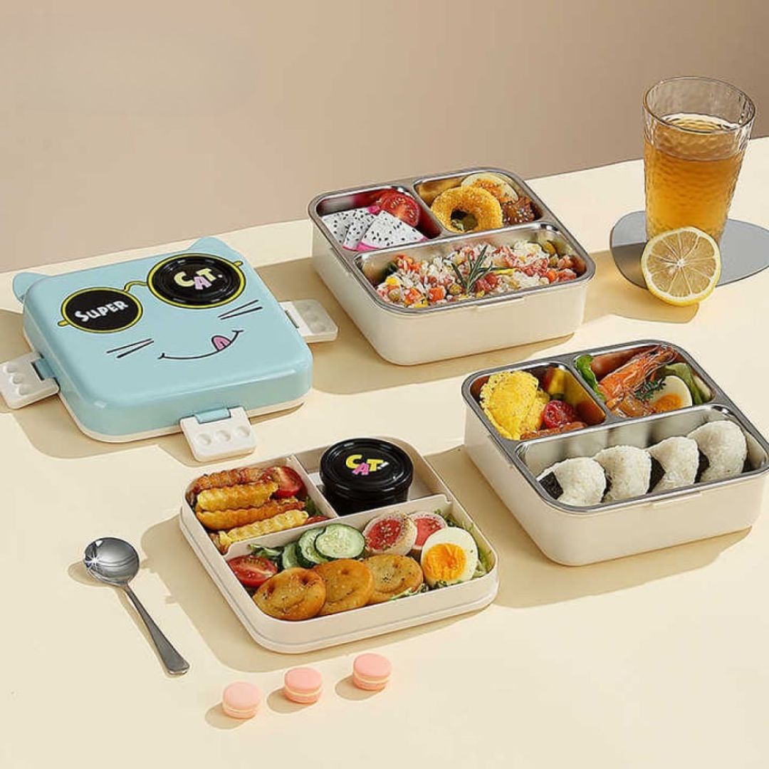 Cartoon Animal Lunch Box – Portable Kids Lunchbox with Compartments & Fun Character Designs