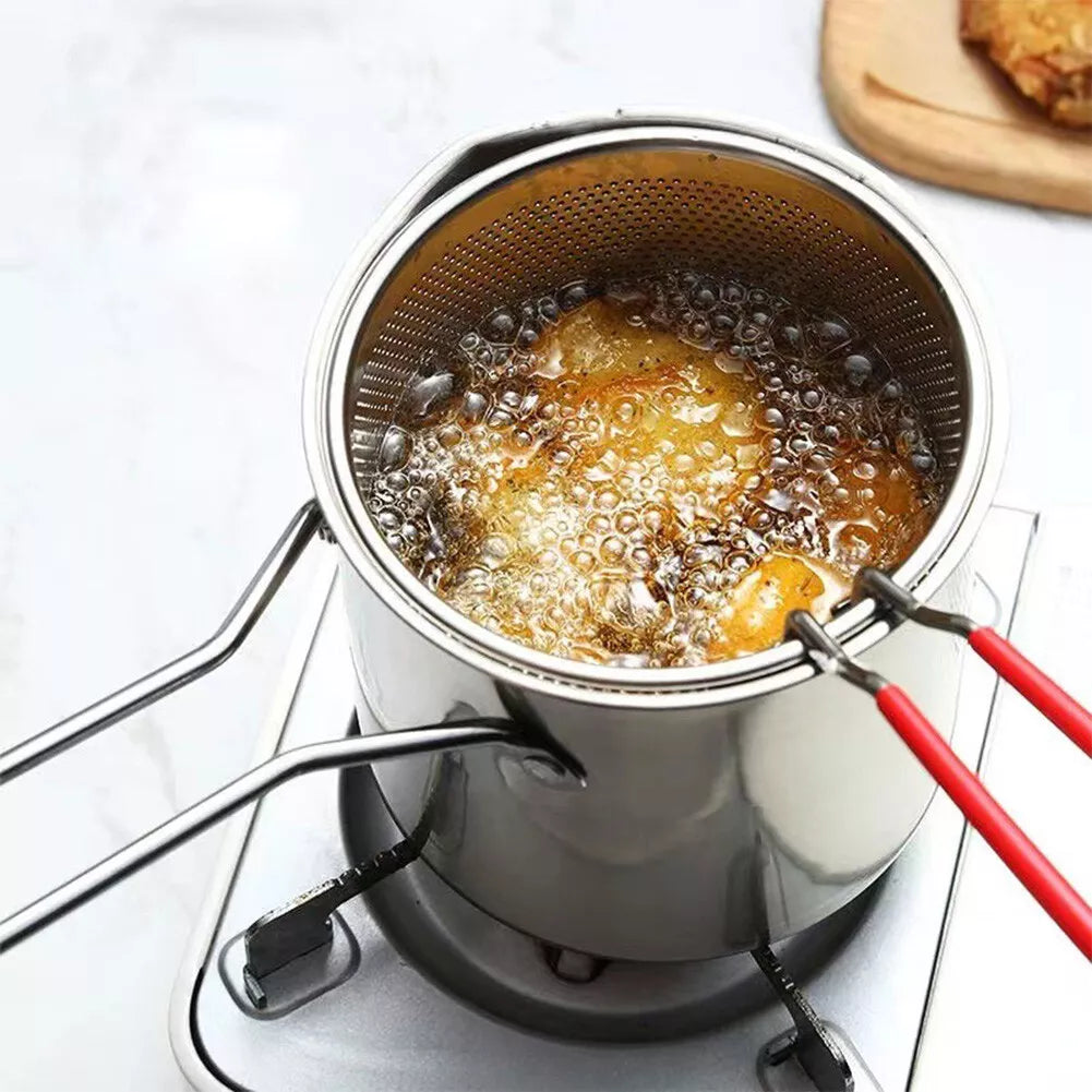 Multipurpose Deep Frying Pot Kitchen Fryer with Strainer