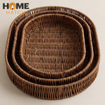 set of 3 wicker storage baskets handwoven natural organizer for home decor and storage – Pakistan