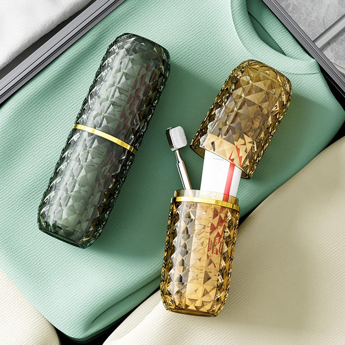 Geometric Pattern Travel Toothbrush Holder | Bathroom Accessories