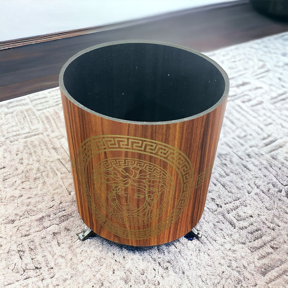 Versace Logo Wooden Tissue Box & Dust Bin - Home Hatch