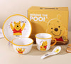 Disney Winnie the Pooh 4-Piece Kids Meal Set | Cartoon Dinnerware Set for Kids