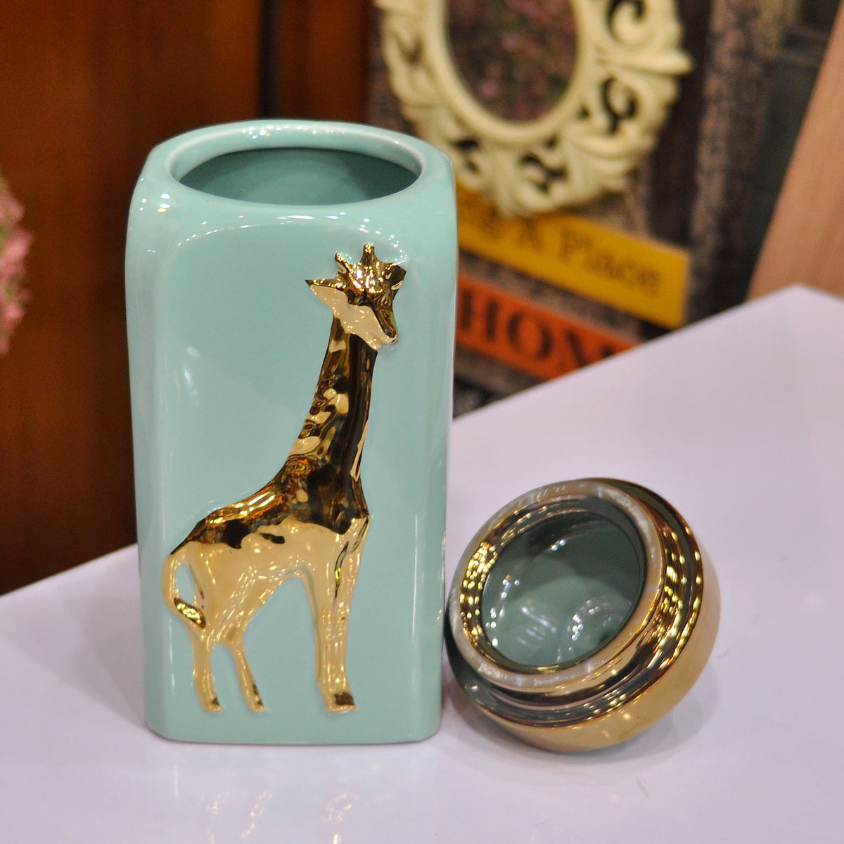 Ceramic Animal Motif Candy Jar | Ginger Jar | Center Piece