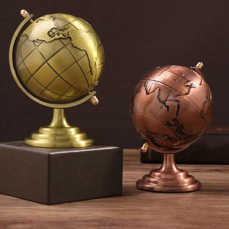 Retro Rotating Globe Metal Model | Home Décor - HomeHatchpk