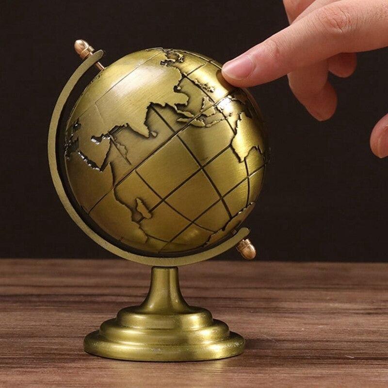 Retro Rotating Globe Metal Model | Home Décor - HomeHatchpk