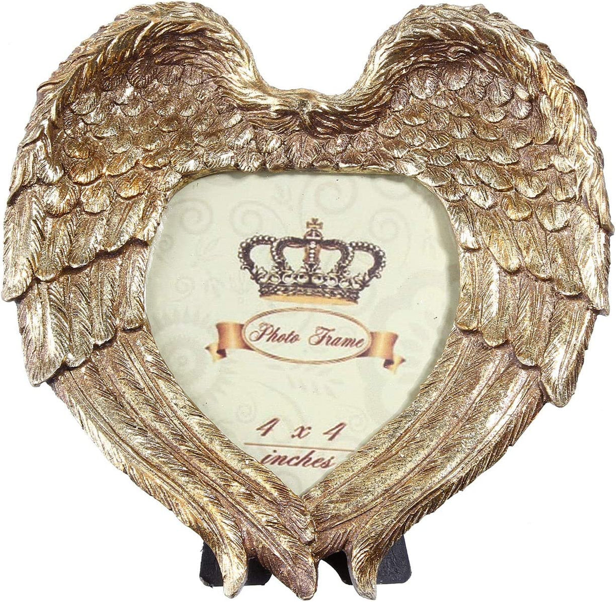 Golden Heart Angel Wing Picture Frame