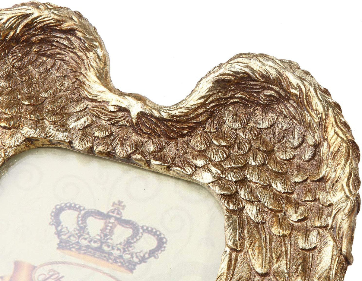 Golden Heart Angel Wing Picture Frame