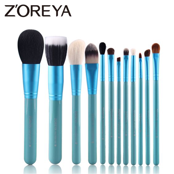 Zoreya Makeup Brush Set 12 Pcs Pro Kit Goat Hair | Beauty Tool
