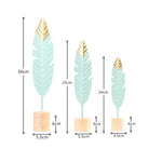 Nordic Turquoise Feather Leaf Desktop Ornament | Home Décor