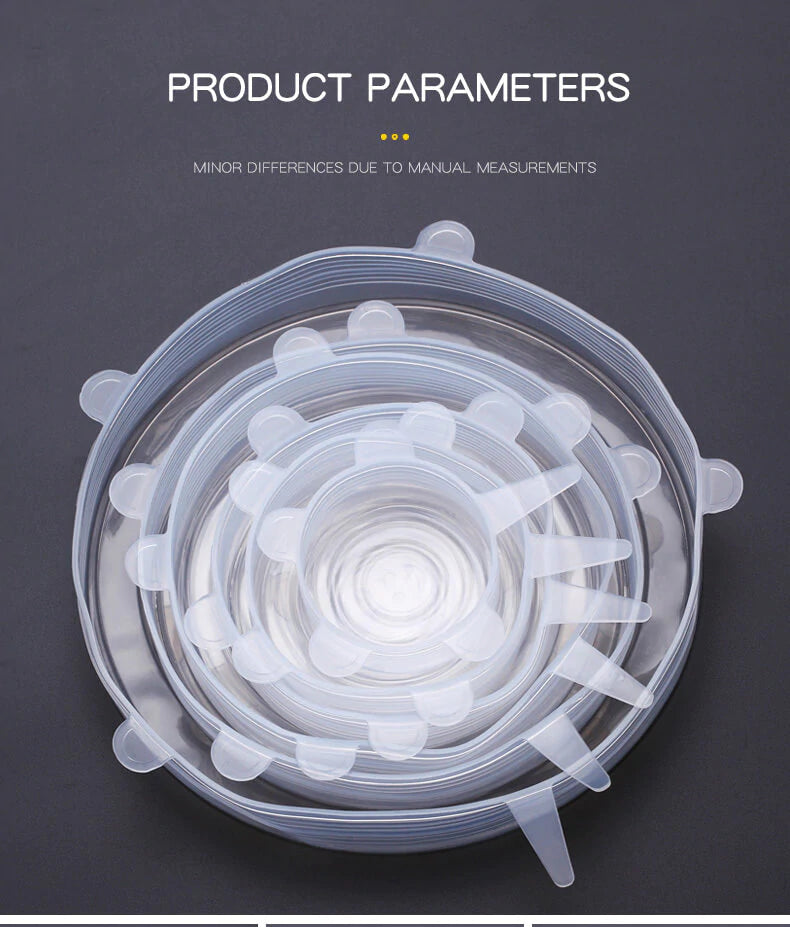 6 Pcs Reusable Silicone Stretch Lids | Kitchen Accessories - HomeHatchpk