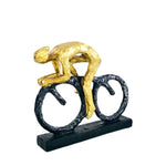 Gold Man Cycling Statue | Figurine | Home Décor