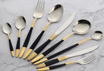 Stainless Steel Black And Gold Cutlery Set - 24pcs