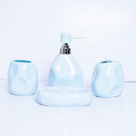 Sky blue Sea Rock Design Bath Set - 4pcs - HomeHatchpk
