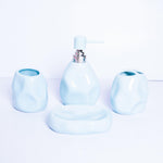 Sky blue Sea Rock Design Bath Set - 4pcs - HomeHatchpk