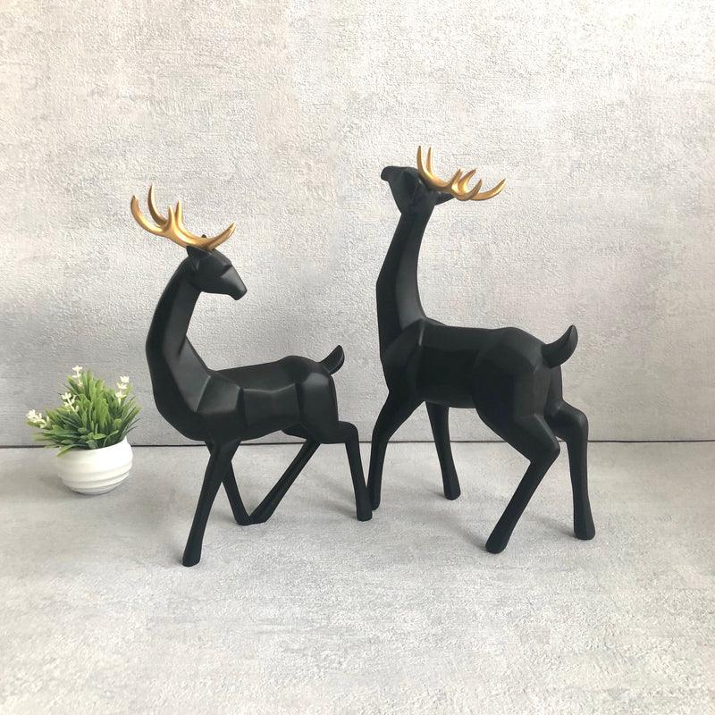 Pair of Rudolph Reindeer Sculpture - HomeHatchpk