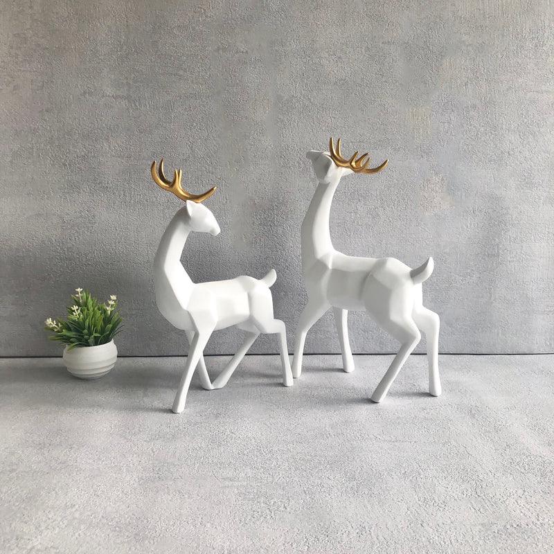 Pair of Rudolph Reindeer Sculpture - HomeHatchpk