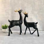 Pair of Rudolph Reindeer Sculpture - HomeHatchpk