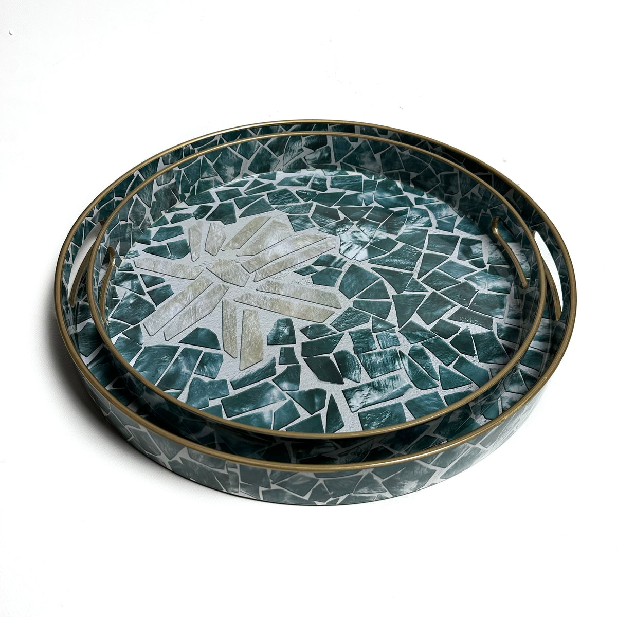 Sea Green Pattern Design Serving Tray | Décor Tray