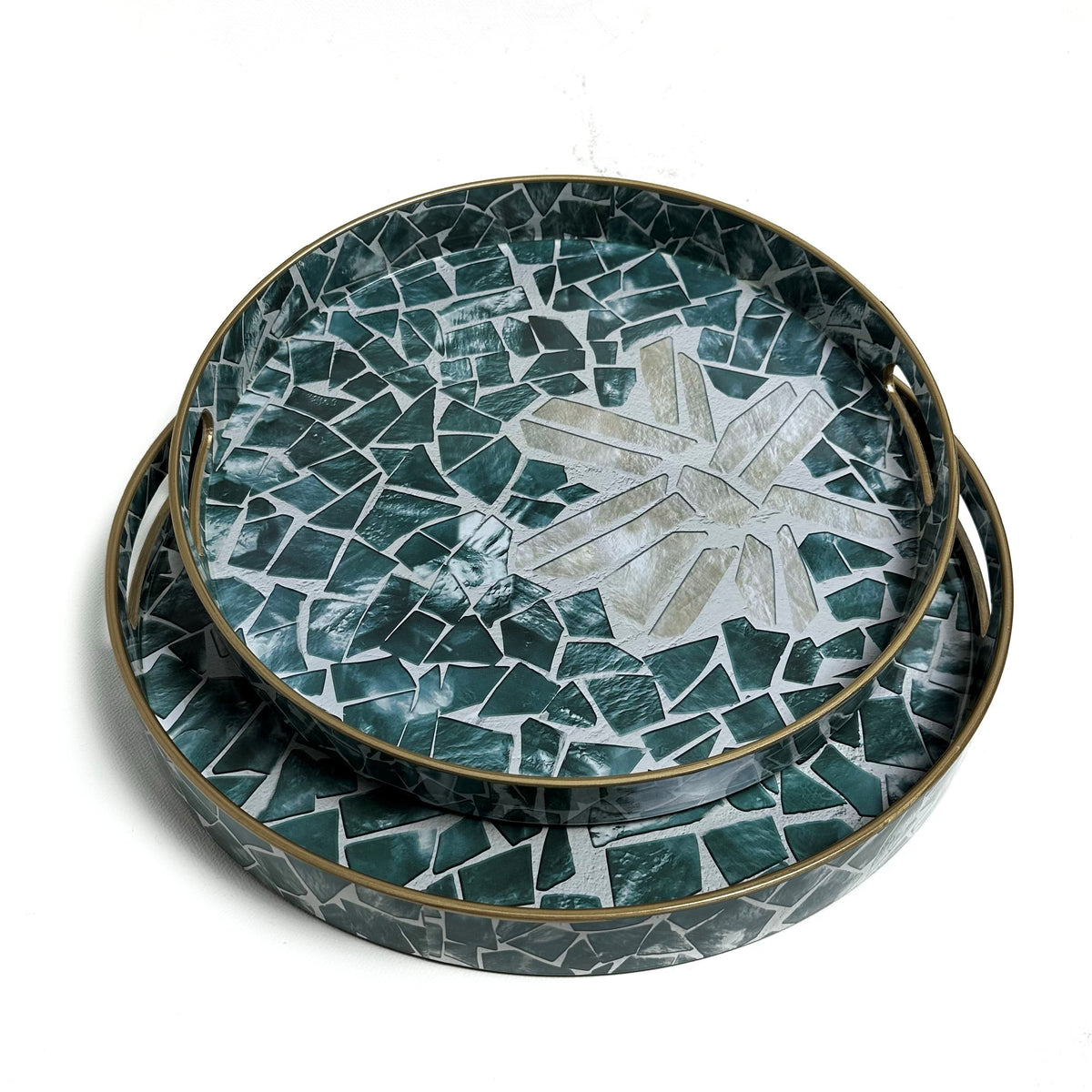 Sea Green Pattern Design Serving Tray | Décor Tray