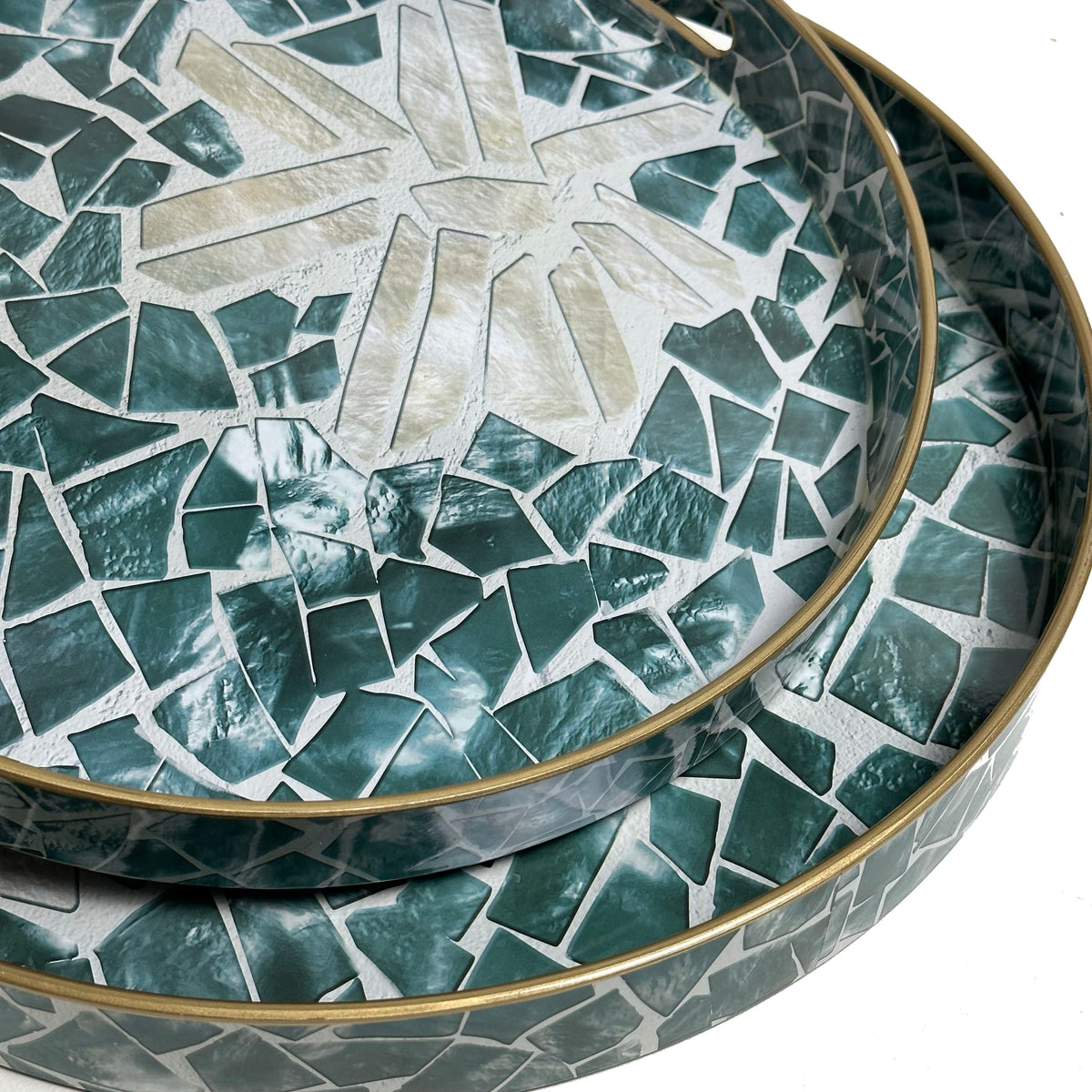 Sea Green Pattern Design Serving Tray | Décor Tray