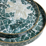 Sea Green Pattern Design Serving Tray | Décor Tray