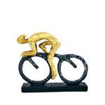 Gold Man Cycling Statue | Figurine | Home Décor