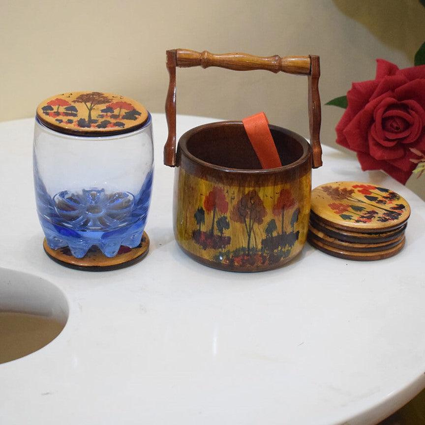 Hand Painted Wooden Coasters | Set of 6 - HomeHatchpk