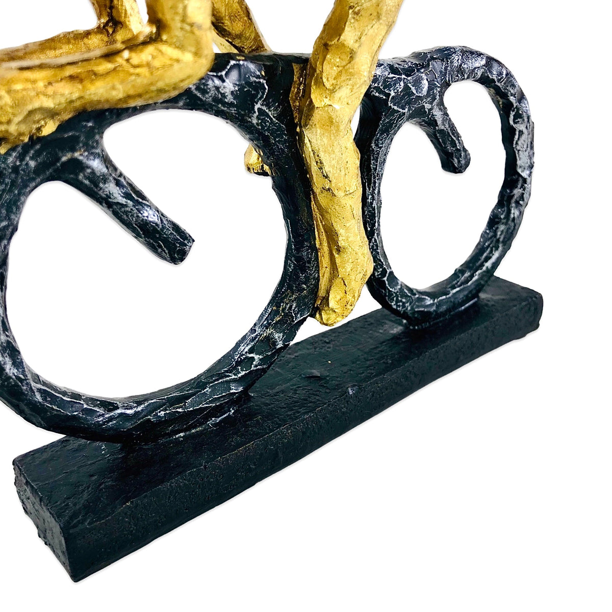 Gold Man Cycling Statue | Figurine | Home Décor