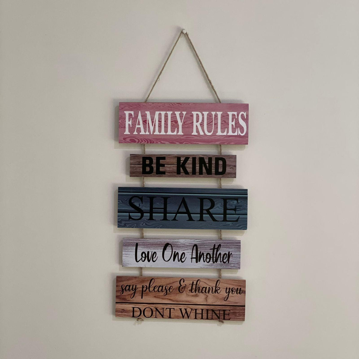 Family Rules Wall Hanging | Wall Décor | Home Décor - HomeHatchpk