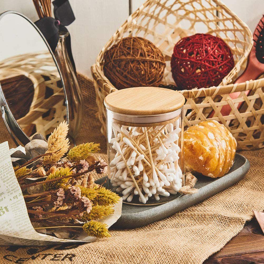 270ml Bamboo Lid Air Tight Spice Jar | Dry Fruit Container - HomeHatchpk