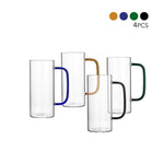 Coloured Handle Clear Water/Juice Glass Set - HomeHatchpk