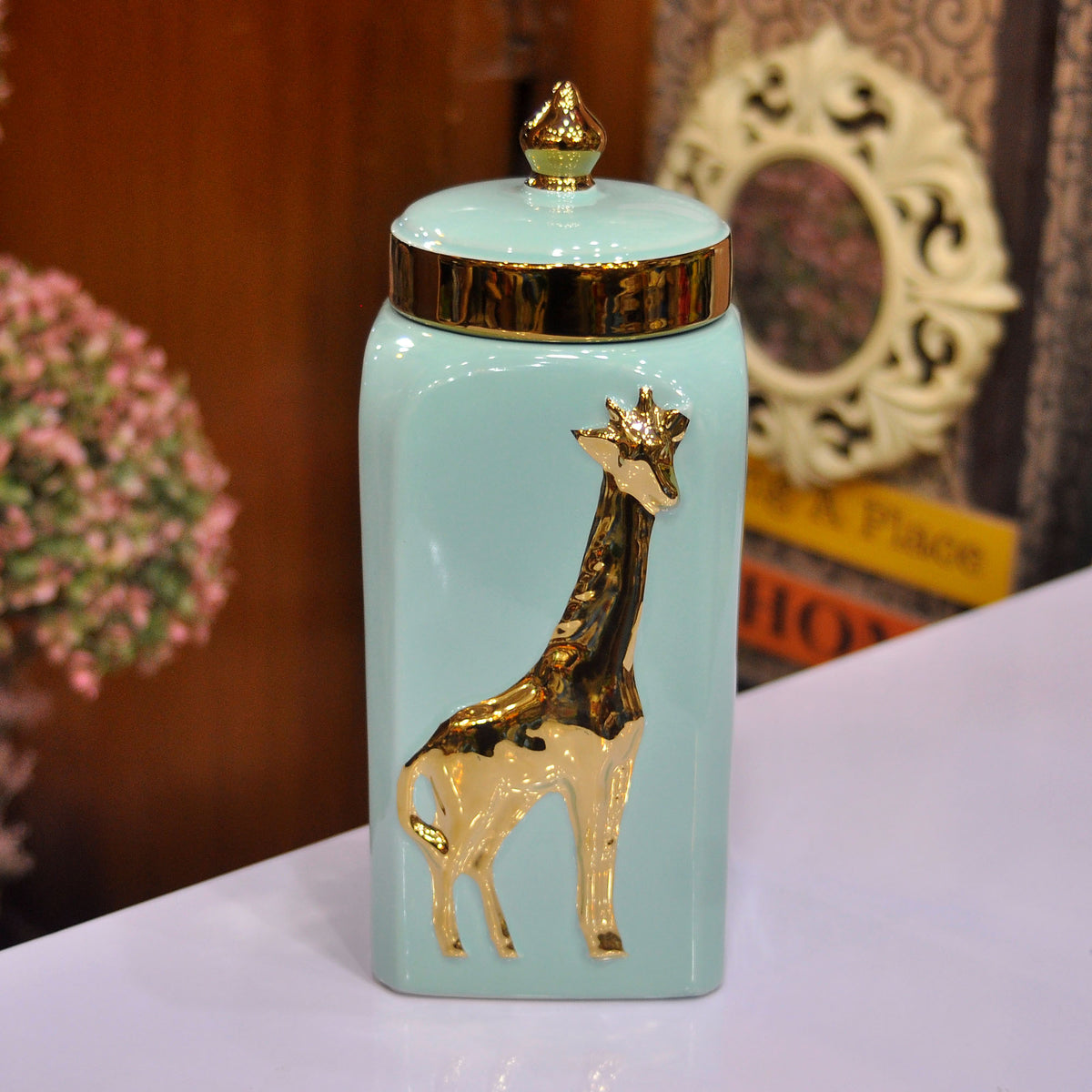 Ceramic Animal Motif Candy Jar | Ginger Jar | Center Piece