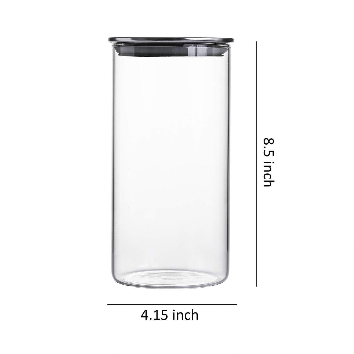 3Pcs Steel Lid Airtight Glass Storage Containers/Jars - HomeHatchpk