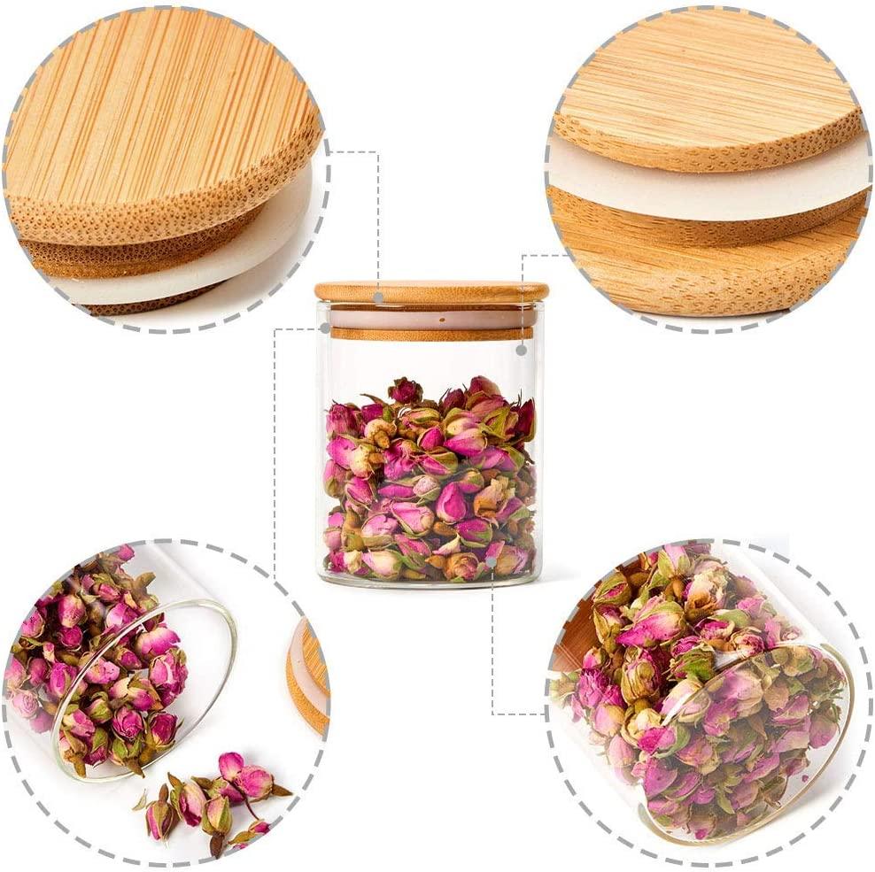 270ml Bamboo Lid Air Tight Spice Jar | Dry Fruit Container - HomeHatchpk