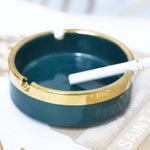 Emerald Green Porcelain Ashtray - HomeHatchpk