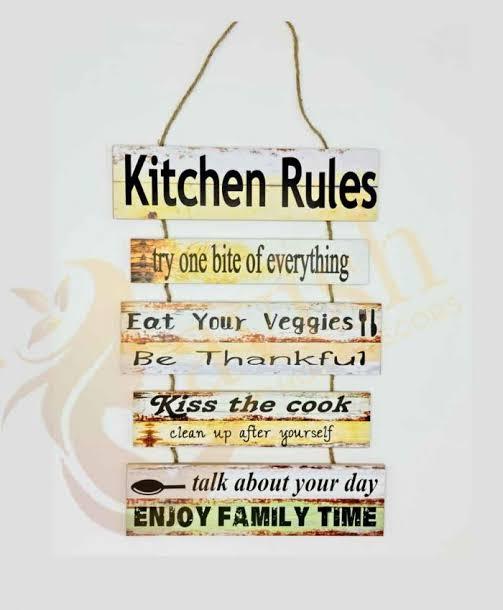 Kitchen Rules Wall Hanging | Wall Décor | Home Décor - HomeHatchpk