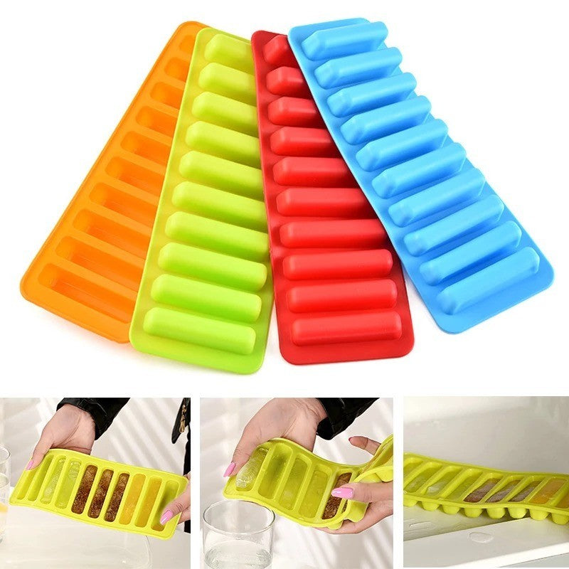 Lilys Home Ice Cube Trays with Easy Push Pop Out Narrow Stick Cubes for SW435