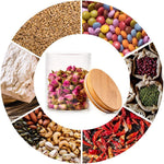 270ml Bamboo Lid Air Tight Spice Jar | Dry Fruit Container - HomeHatchpk