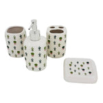 Cactus Bath Set White - 4pcs - HomeHatchpk