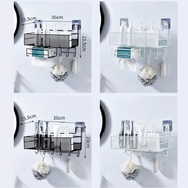 Metal Wall Mounted Organizer Shelf | Shower Caddy